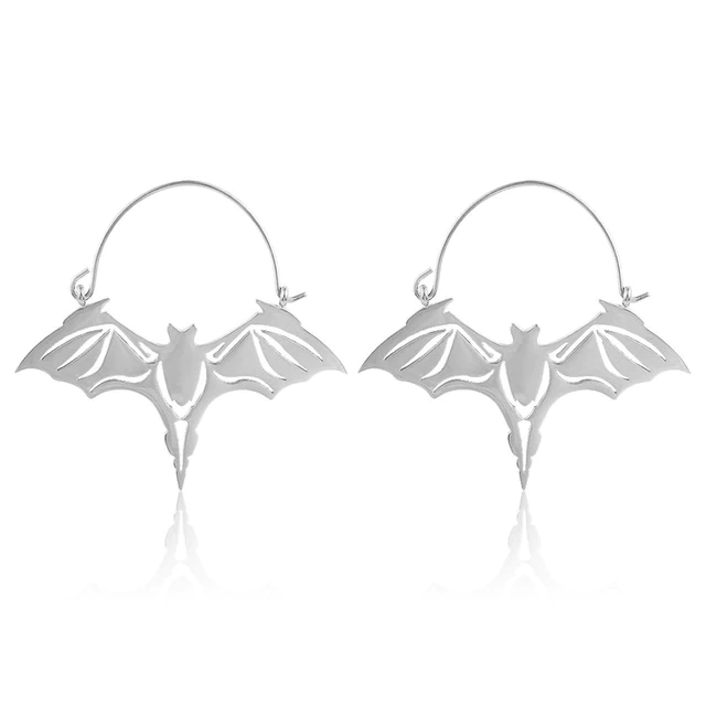 Chiroptera Bat Hoop Earrings-2