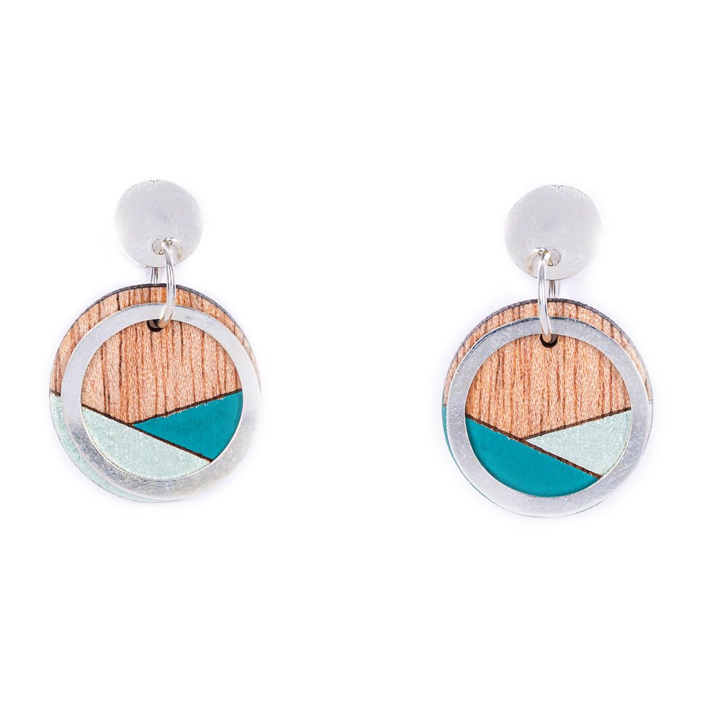 Conture Recycled Wood Silver Earrings (6 colours available)-8