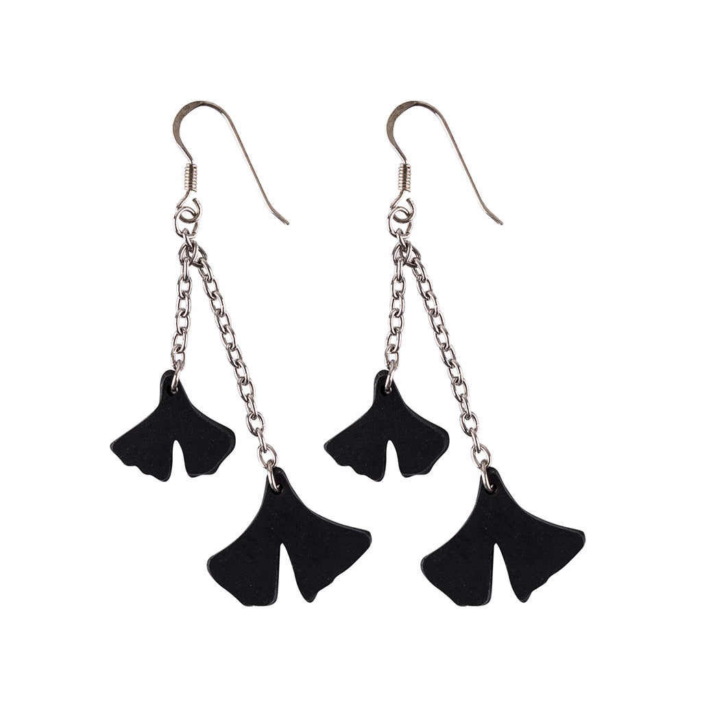 Ginkgo Leaf Inner Tube Earrings-1