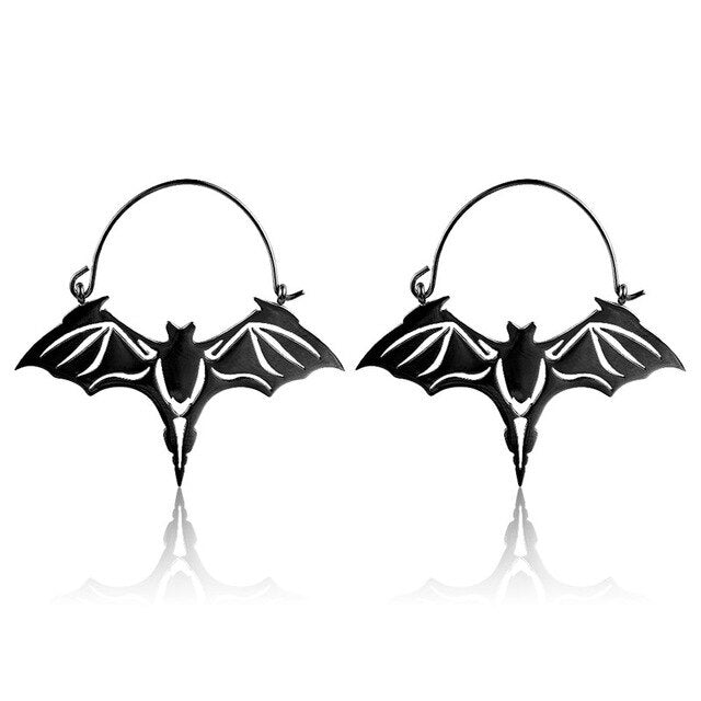 Chiroptera Bat Hoop Earrings-1
