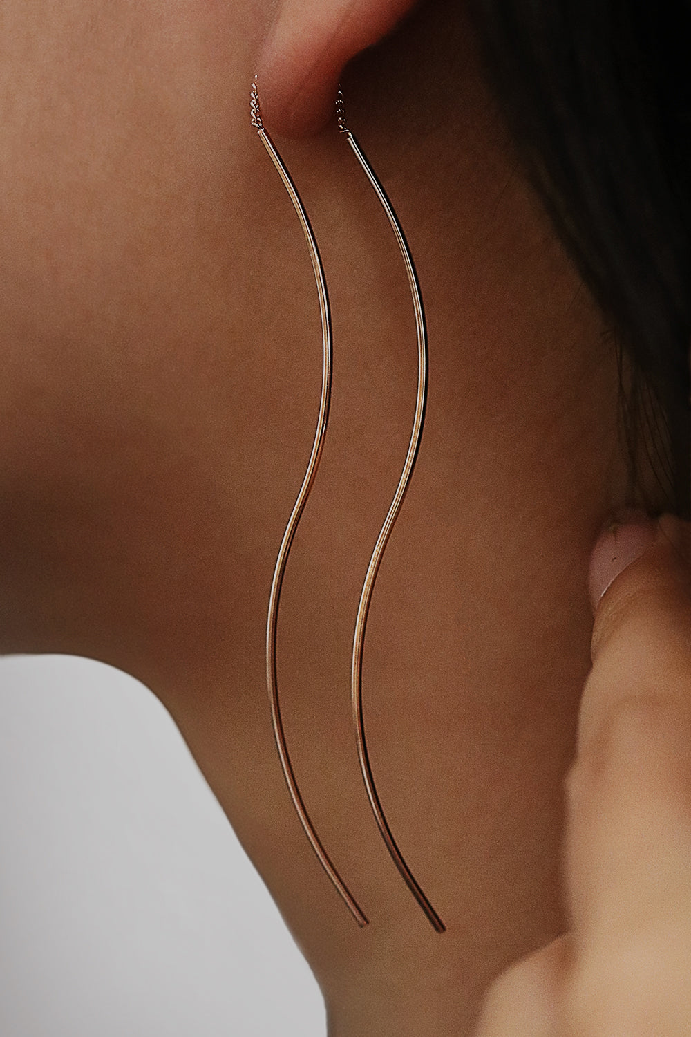 Flow drop long threader earrings-1