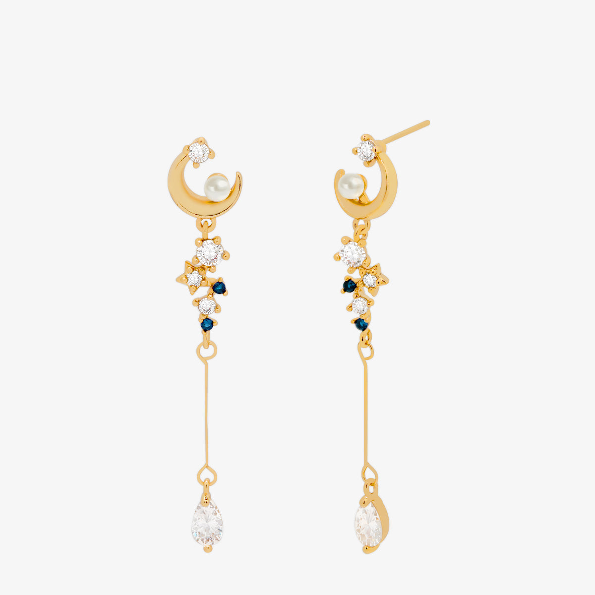 Blue milkyway dangle earrings-0