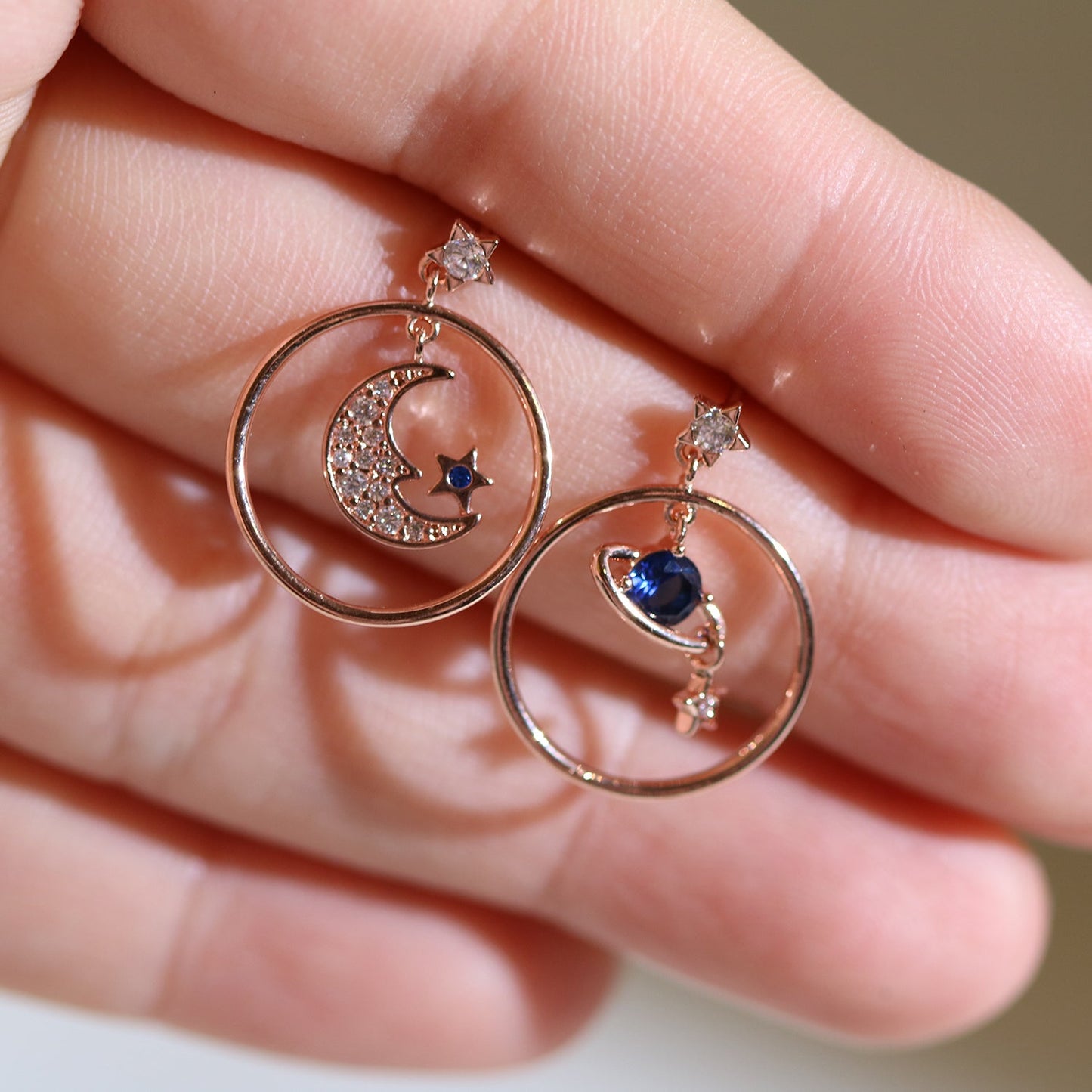 Saturn moon earrings-4