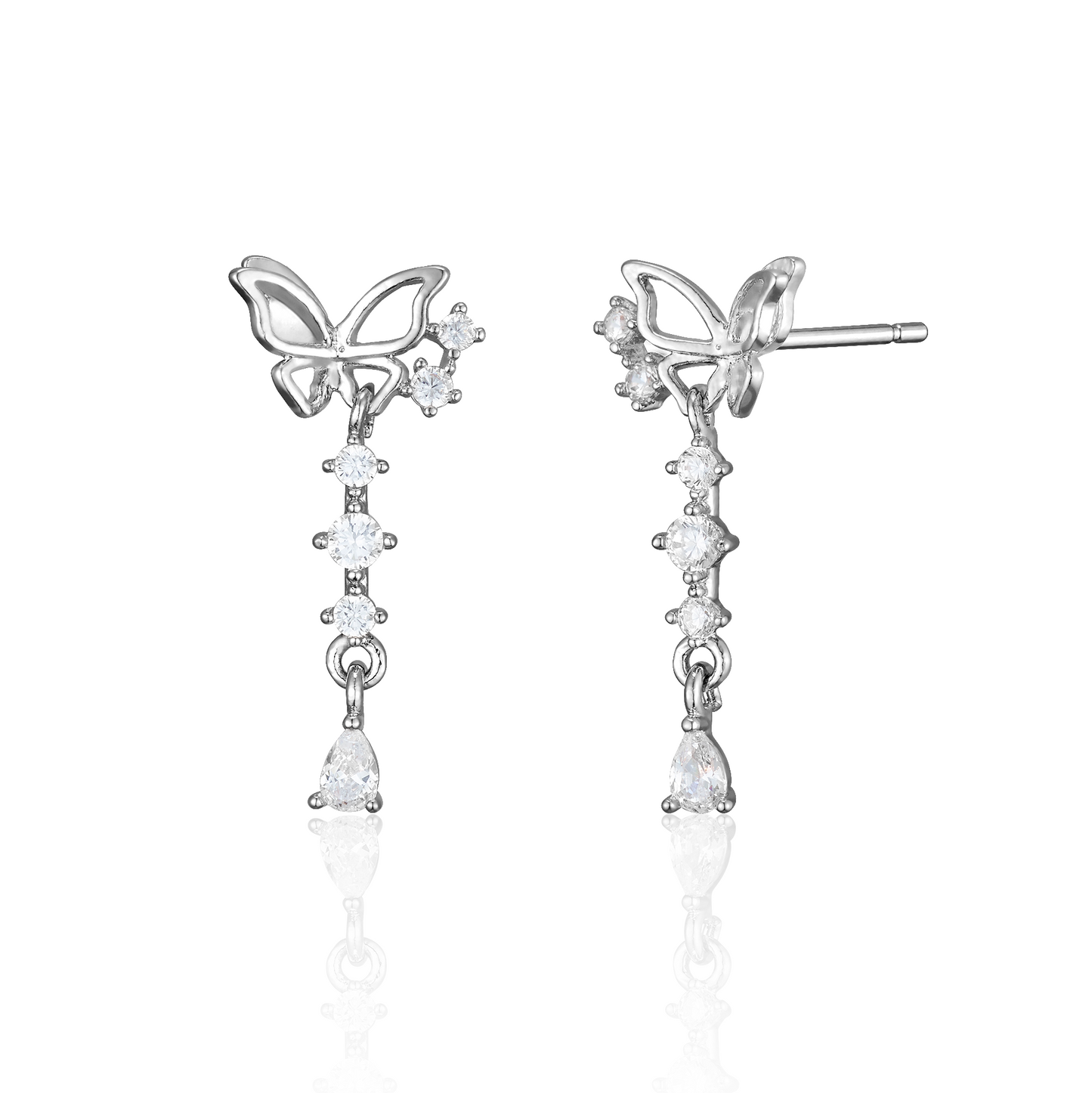 Butterfly drop earrings-6
