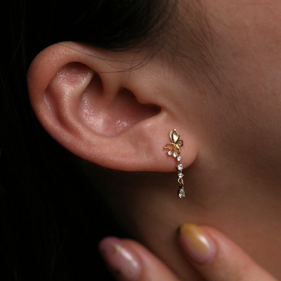 Butterfly drop earrings-4