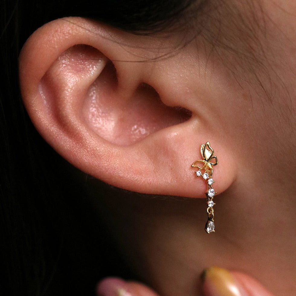 Butterfly drop earrings-1