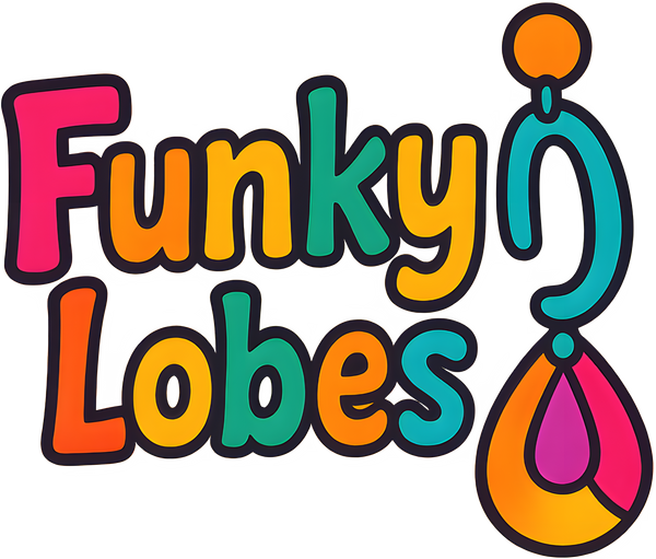 Colorful logo with 'Funky Lobes' text and abstract design on a white background