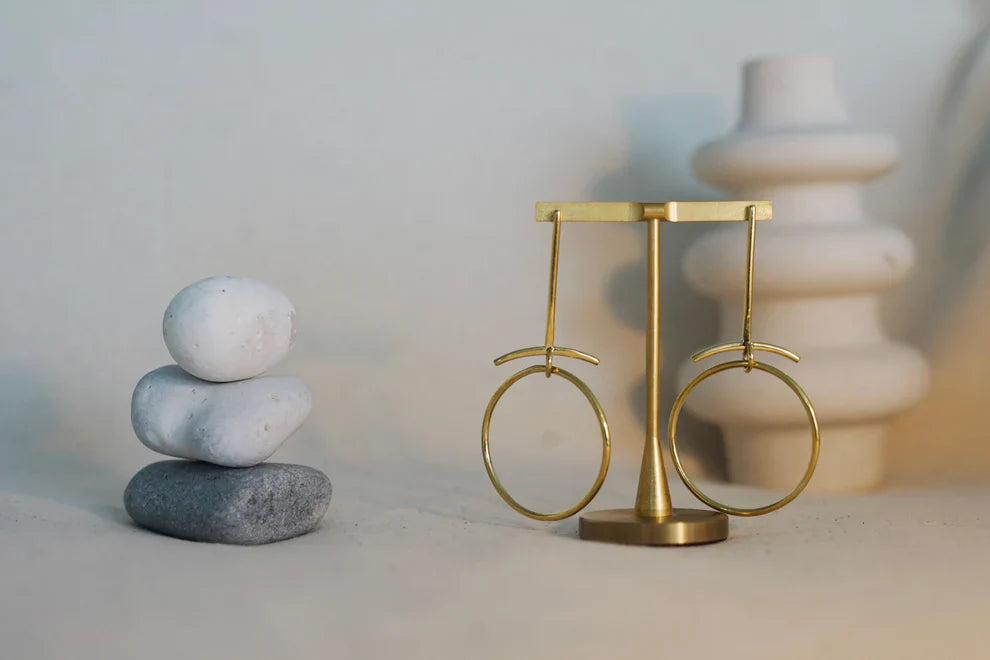 Furaha Recycled Brass Earrings-2