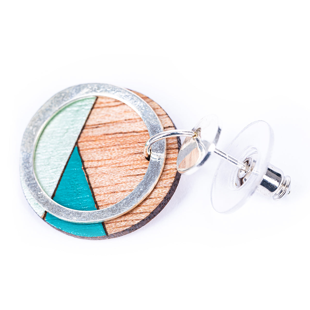 Conture Recycled Wood Silver Earrings (6 colours available)-3