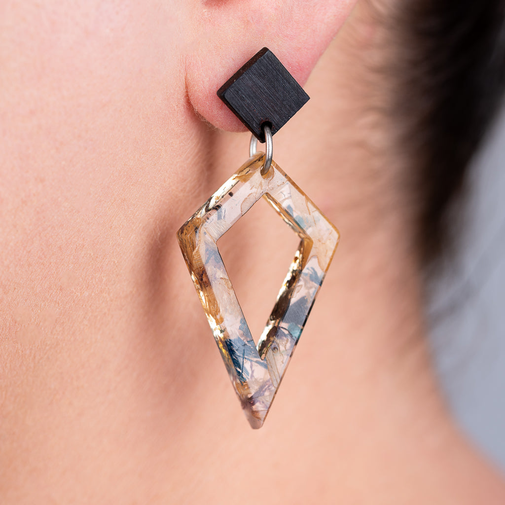 Trixie Statement Recycled Skateboard & Resin Earrings-4