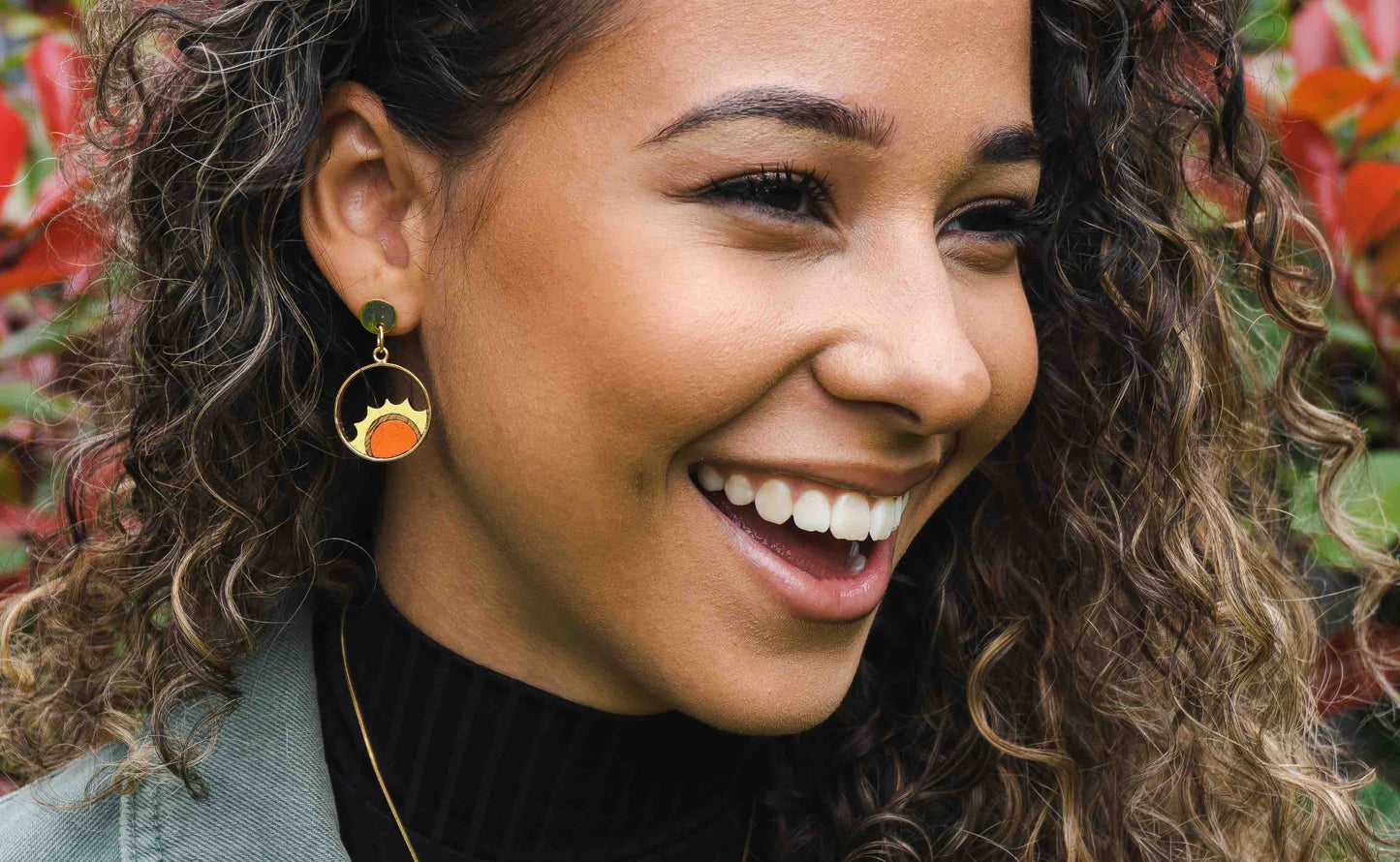 Sunshine Eco-friendly Recycled Wood Gold Earrings-0