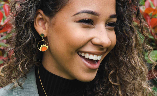 Sunshine Eco-friendly Recycled Wood Gold Earrings-0