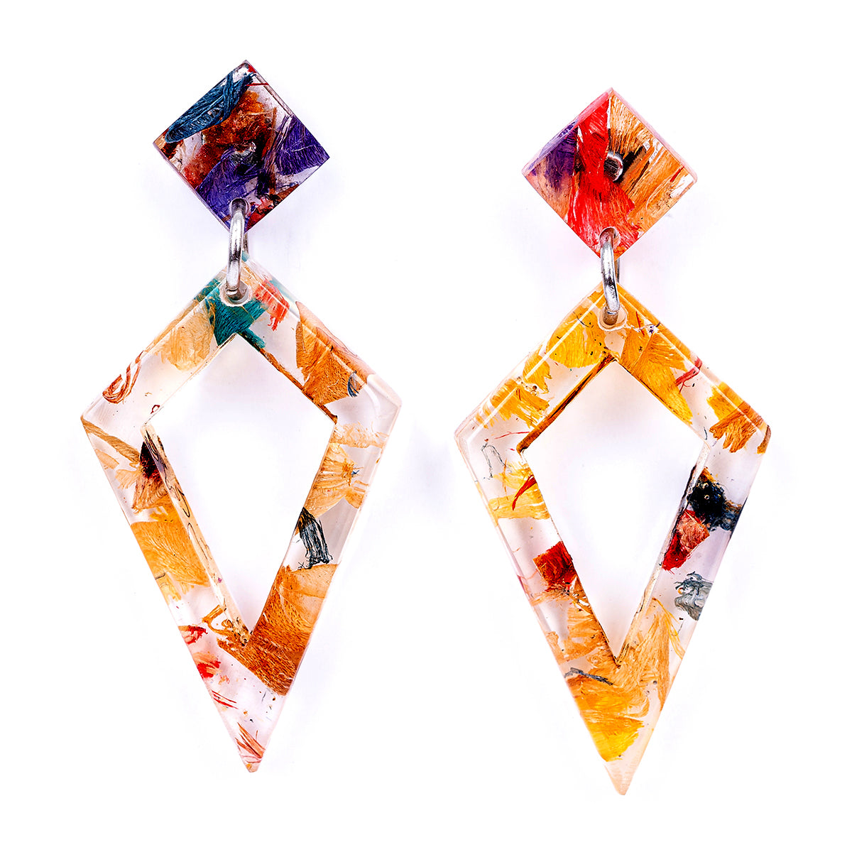 Trixie Statement Recycled Skateboard & Resin Earrings-1
