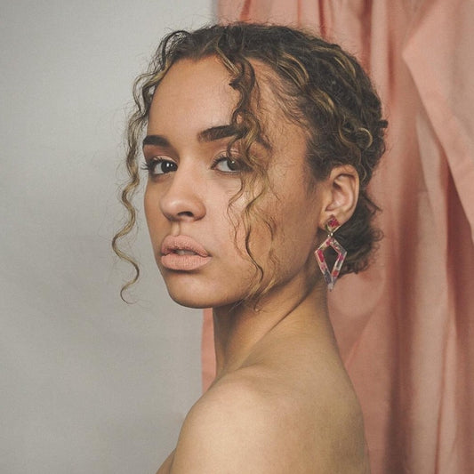 Trixie Statement Recycled Skateboard & Resin Earrings-0